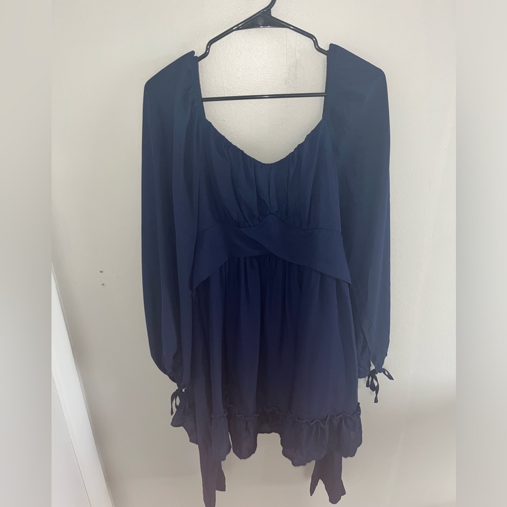 Amazon Navy Blue Long Sleeve Dress Wedding Guest